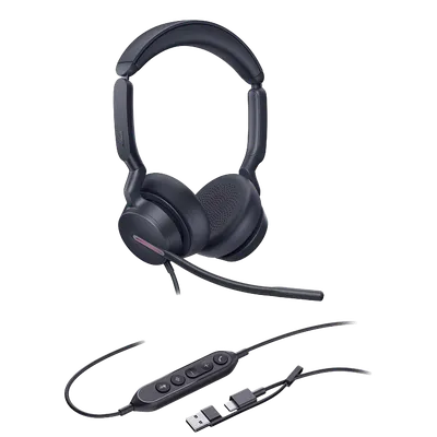 Гарнитура YEALINK UH46 Dual UC USB-C/A, Проводная, HD звук, LED-индикатор, USB-C/A, шт
