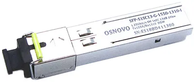 SFP модуль OSNOVO SFP-S1SC13-G-1550-1310-I, 1.25 Гбит/с, SC, 20 км, SMF
