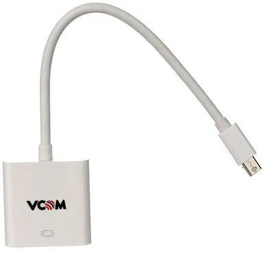 Видео кабель vcom - VHD6055, miniDisplayPort (M) -> HDMI (F), HDMI 1.4, 1080p@60Hz, 0.2 м, цвет белый, VHD6055