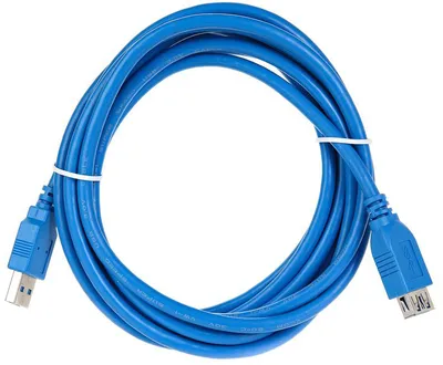USB удлинитель vcom - VUS7065, USB Type A (M) -> USB Type A (F), USB 3.0, 3 м, цвет синий, VUS7065-3M