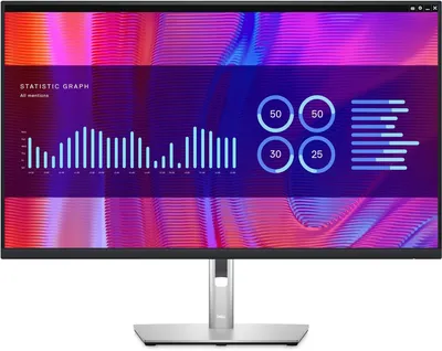 Монитор Dell - P3223DE, 32", 16:9, IPS, 350cd/m², 2560x1440 (WQHD), 60 Гц, 1x HDMI, 2x DP, USB-hub, RJ-45, HAS, HAS, Pivot, цвет серебристый, 210-BDGB