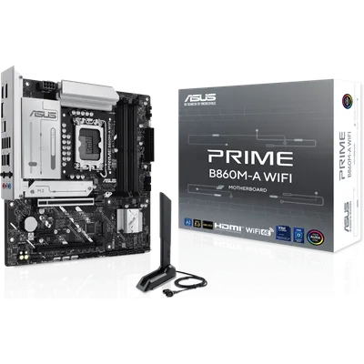 Материнская плата ASUS PRIME B860M-A WIFI, LGA1851, B860, 4*DDR5, 4*SATA, 2*M.2, 2*USB 3.2, 4*USB 2.0, Type-C, 2*PCIx16, 1*PCIx1, 2*DP+HDMI, mATX; 90MB1JY0-M0EAY0