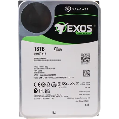 Жесткий диск/ HDD Seagate SAS 18Tb Exos 2X18 12Gb/s 7200 256Mb OFFICIAL RECERTIFIED 1 year warranty (Only HBA + software RAID) (replacement ST18000NM004J, ST18000NM000D, MG09SCA18TE, WUH721818AL5204)