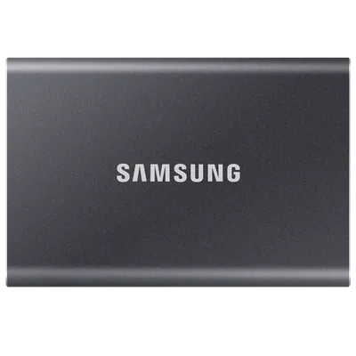Внешние HDD и SSD/ Samsung External SSD T7, 2000GB, Type-C, USB 3.2 Gen2, R/W 1050/1000MB/s, 85x57x8mm, Titan Gray (12 мес.)