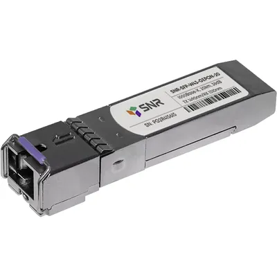 SNR SNR-SFP-W43-GEPON-20 Одноволоконный модуль, SFP WDM GEPON, Down/Upstream: 1.25G/1.25G, разъем SC, рабочая длина волны Tx/Rx: 1490/1310нм, дальность до 20км (32dB)