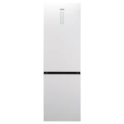 Холодильник Delonghi, отдельностоящий, ВхШхГ 1950х600х658 мм, объем 344 (235+109) л, сенсорное управление, Total Frost Free, Fresh Zone, контроль влажности, суперохлаждение, суперзамораживание, LED освещение, инверторный компрессор, энергоэффективность А+, цвет белое стекло