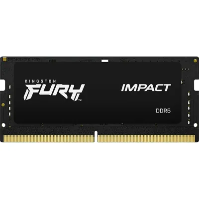 Модуль памяти Kingston - FURY Impact PnP 8Гб, SODIMM DDR5, On-Die ECC, 4800МГц, S16 (1Rx16), CL38, 1.1V, KF548S38IB-8