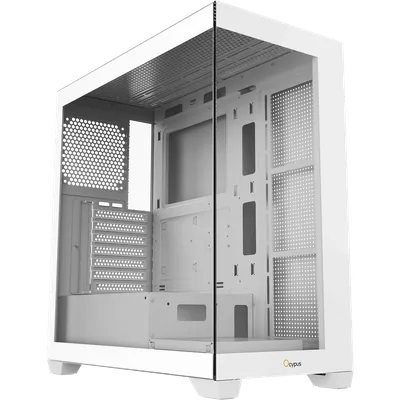 Корпус для ПК Ocypus - Gamma C72 WH, mITX, mATX, ATX, 1х2.5", 2х3.5", 2xUSB2.0, 1xUSB3.0, Midi Tower, без БП, цвет белый, Gamma-C72-WHD000XX-GL