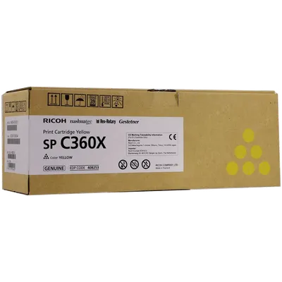 Тонер-картридж тип SP C360X желтый (9K, только для МФУ)  RICOH SP C361SFNw 408253