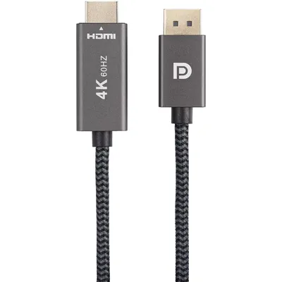 Telecom <TA561M-1.8M> Кабель DisplayPort M-> HDMI M 4K@60Hz 1.8m,оплетка [7958820049859]