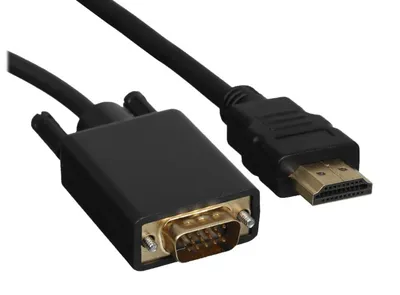 Переходник/ Кабель GoPower HDMI (m)-VGA (m) 1м черный Premium Zip-Lock c подвесом (1/200)