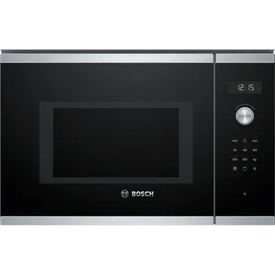 Встраиваемая микроволновая печь Bosch BEL554MS0 нержавеющая сталь/черный, 25 л, 900 Вт, переключатели - сенсор, поворотный механизм