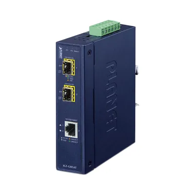 Медиаконвертер Planet IGT-1205AT, промышленный, 1×1GbE → 2×SFP