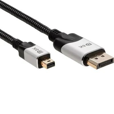 Видео кабель vcom, miniDisplayPort (M) -> DisplayPort (M), DisplayPort 1.4, 1.8 м, CG685-1.8M