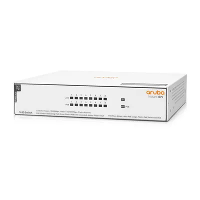 Коммутатор HPE Aruba Instant On 1430 8G Class4 PoE 64W, 8×1 Гбит/с PoE+, неуправляемый