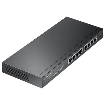Коммутатор Настраиваемый (Smart) ZyXEL - GS1900-8, Layer 2, 8-1GbE, SNMP, Web, настольный/настенный, чёрный, GS1900-8-EU0102F