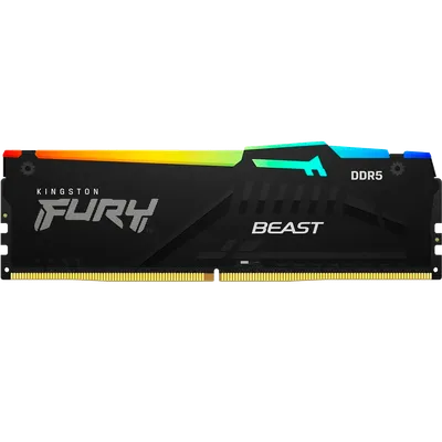 Оперативная память для компьютера 16Gb (1x16Gb) PC5-44800 5600MHz DDR5 DIMM CL36 Kingston Fury Beast RGB EXPO KF556C36BBEA-16