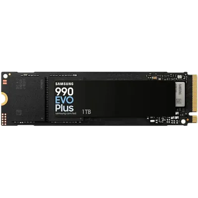 Твердотельные накопители/ Samsung SSD 990 EVO Plus, 1000GB, M.2(22x80mm), NVMe 2.0, NVMe 2.0, PCIe 4.0 x4, V-NAND TLC, R/W 7150/6300MB/s, IOPs 850 000/1 350 000, TBW 600, DWPD 0.3 (12 мес.)