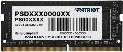 Оперативная память Patriot PSD48G320081S, DDR4, 8ГБ, 3200МГц, SO-DIMM
