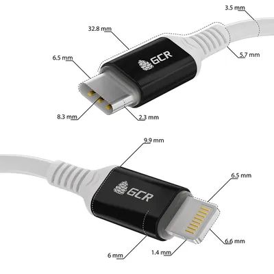 Кабель GCR GCR-53465, Type-C/Lightning, 1.0м, PD 18W, белый