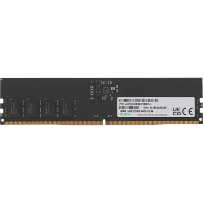Оперативная память для компьютера 16Gb (1x16Gb) PC5-44800 5600MHz DDR5 DIMM CL40 Apacer FL.16G2C.PKH FL.16G2C.PKH