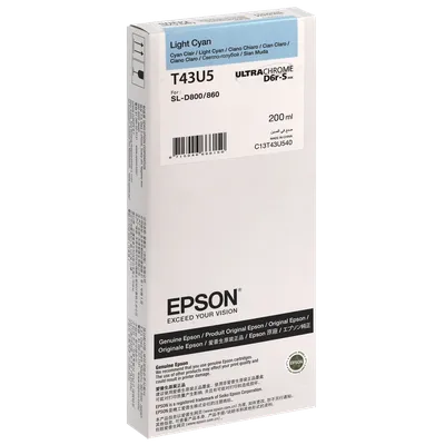 Картридж Epson C13T43U540, T43U, светло-голубой, 200 мл, для SureLab SL-D800