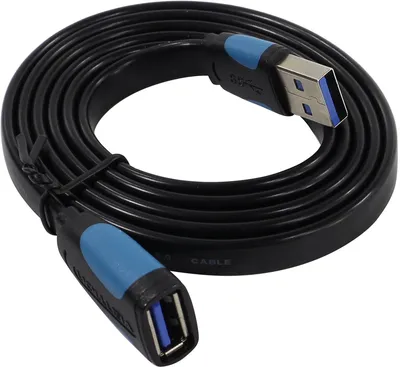 Vention <VAS-A13-B100> Кабель удлинительный USB 3.0 A-->A  1м  плоский