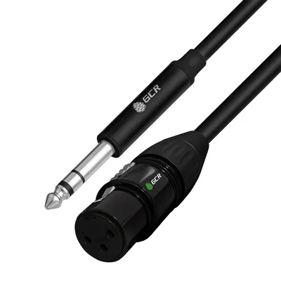 Greenconnect GCR-53442 GCR Кабель 15.0m микрофонный stereo jack 6,35mm / XLR, M/F, черный, AL  case черный, GCR-53442