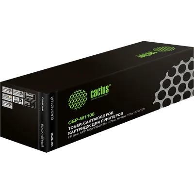 Картридж лазерный Cactus CSP-W1106 черный (1000стр.) для HP Laser 107a/107r/107w/135a MFP/135r MFP/135w MFP/137fnw MFP с чипом