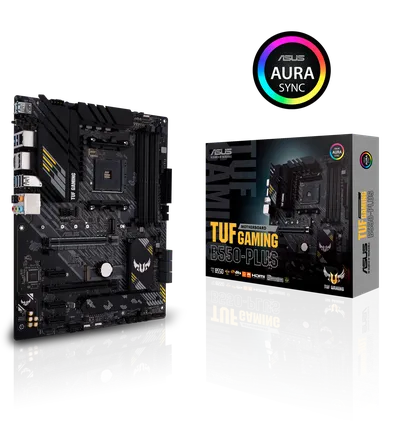 Материнская плата ASUS TUF GAMING B550-PLUS, Socket AM4, B550, 4*DDR4, HDMI+DP, CrossFireX, SATA3 + RAID, Audio, 2,5Gb LAN, USB 3.2*8, USB 2.0*6, COM*1 header (w/o cable) ATX ; 90MB14G0-M0EAY0