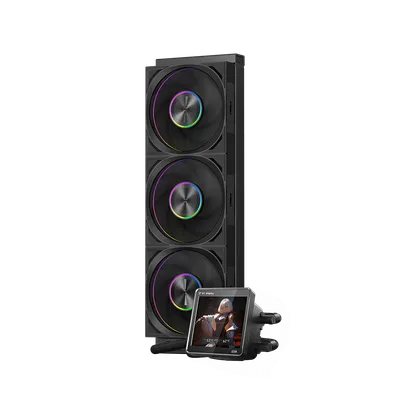 Система охлаждения/ Water Cooling System PCCooler DT360 ARGB Display BK  (300W, 360mm, LED temp., Black, ARGB/ Fans: 3x120mm, 83.83CFM, 3000RPM/ Pump height 62mm, 15dBA, 2600RPM, Rad thickness 27mm/ S: 1851, 1700, 1200, 115X, AM5, AM4)