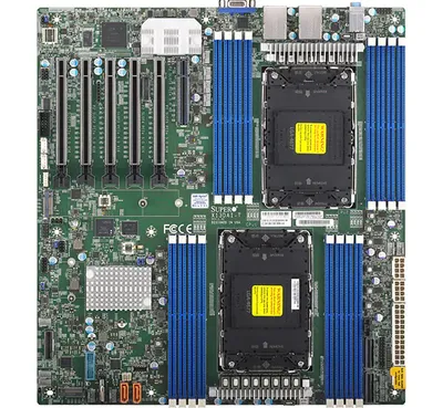 Материнская плата Supermicro X13DAI-T spec, 2xLGA4677, Intel C741, 16xDDR5 RDIMM, 10xSATA 6Gb/s, 2xM.2 PCIe, 5xPCIe 5.0 x16, 1xPCIe 5.0 x8, 1xVGA, 2x10GbE LAN, 4xUSB 3.0, 1xUSB 3.2 Gen2, 1xCOM, 7x3.5 мм, 7.1, E-ATX