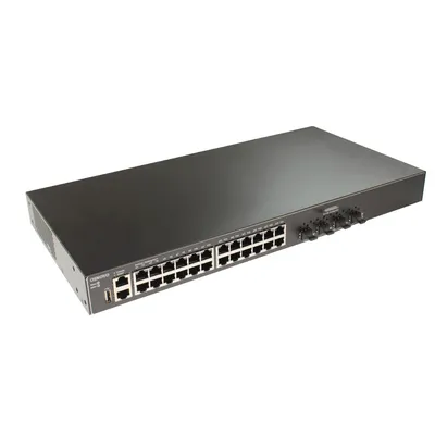 Коммутатор/ SW-24G4X-L3ST Управляемый стекируемый L3 коммутатор Gigabit Ethernet на 24xRJ45 + 4x10G SFP+ Uplink. Порты: 24 x GE (10/100/1000Base-T) + 4 x 1G/10G SFP+ Uplink, консольный порт, порт управления. Встроенная грозозащита 10kV на порт. Питание: AC100-240V (40W). Встроенный БП. Монтаж в 19 - дюймовую стойку, крепление в комплекте. Размеры (ШхВхГ): 440x44x220мм. Рабочая температура: 0…+45°С.