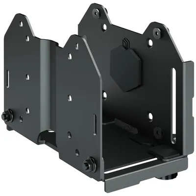 Крепление универсальное для mini PC ONKRON/ макс нагрузка 5кг, крепления на VESA: 75x75, 100x100,  высота mini PC: 12~79мм, ширина и длина mini PC: без ограничений, возможность установки: на стену, под стол, к VESA креплениям монитора, между монитором и кронштейном, к настольному кронштейну, к трубе, черный