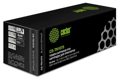 Картридж лазерный CACTUS CS-TN1075 черный ((1000стр.) для Brother HL-1110/1112/1510/1512/1810/1815) (CS-TN1075)
