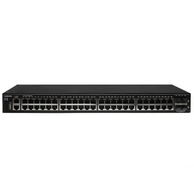 Коммутатор/ SW-48G4X-L3ST Управляемый стекируемый L3 коммутатор Gigabit Ethernet на 48xRJ45 + 4x10G SFP+ Uplink. Порты: 48 x GE (10/100/1000Base-T) + 4 x 1G/10G SFP+ Uplink, консольный порт, порт управления. Встроенная грозозащита 10kV на порт. Питание: AC100-240V (40W). Встроенный БП. Монтаж в 19 - дюймовую стойку, крепление в комплекте. Размеры (ШхВхГ): 440x44x220мм. Рабочая температура: 0…+45°С.
