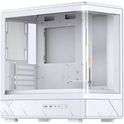 Корпус без блока питания/ Case JONSBO D200, Mini-Tower, TG, no fan, 2xUSB-A 3.0 + 1xUSB-C 3.2, mATX, mITX White