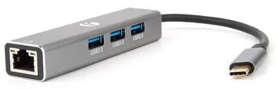 Кабель-концентратор VCOM DH311A, USB 3.1 Type-C → RJ-45 + 3×USB 3.0