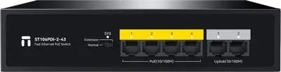 Коммутатор/ Неуправляемый PoE коммутатор Fast Ethernet netis ST106PDI-2-43 , 4 порта 100 Мбит/с PoE+ , 2 порта 100 Мбит/с RJ45 Uplink