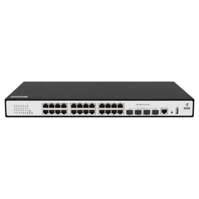 SNR SNR-S2989G-24TX-POE-2AC Управляемый PoE коммутатор уровня 2+, 24 порта 10/100/1000Base-T, 4 порта 1/10G SFP+, бюджет PoE 370 Вт, VFS HA, два встроенных БП ~220V AC