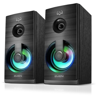 <102898> Акустическая система SVEN SPS-512 2.0, 6W, USB, RGB, чёрные [SV-020156]