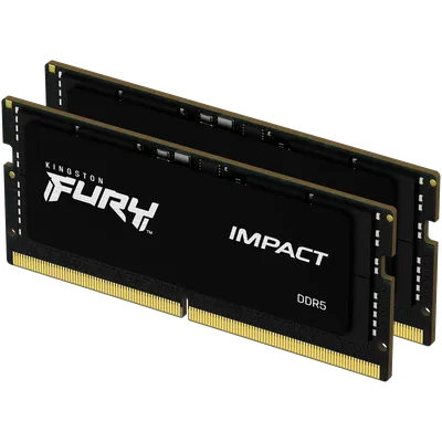 Модуль памяти Kingston 32GB  DDR5 4800 SODIMM  FURY Impact PnP Gaming Memory KF548S38IBK2-32 Non-ECC, CL38 , 1.1V, (Kit of 2) 1RX8 38-38-38 262-pin 16Gbit, RTL