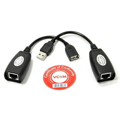 Адаптер-удлинитель VCOM CU824_215528, USB→RJ45, до 45м