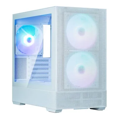 Компьютерный корпус ZALMAN P30 AIR, MATX, белый, WINDOW, 2xCombo (3.5'' or 2.5''), 3x2.5", 1xUSB TYPE-C, 1xUSB 3.0, FRONT 2x140мм ARGb, REAR 1x140мм ARGb