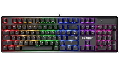 Defender Механическая клавиатура Axeman GK-302 RU,Rainbow,104+FN,кр.свитчи