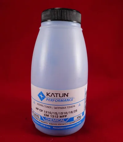 KT-807C Тонер для картриджей CB541A/CE321A/CF211A Cyan, химический  (фл.  45г)  Katun фас.Россия