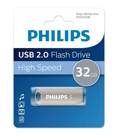 <120889> Флешка .32Gb PHILIPS IRON 2.0 USB 2.0 [FM32FD150B/97]