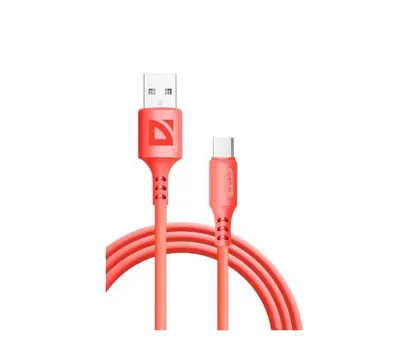 Кабель Defender 87106RED, USB 2.0 (AM) — Type C, 1м, 2.4А