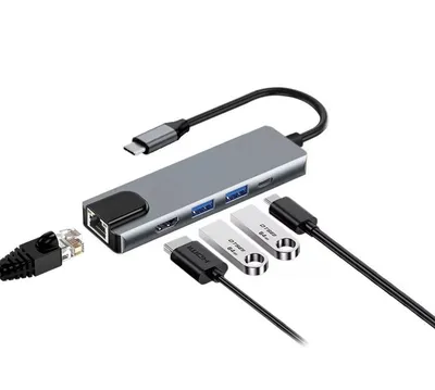 Адаптер USB 3.1 Type-Cm ->HDMI A(m) 4K@30Hz, RJ45, 2XUSB3.0, PD, iOpen <ACU435M>