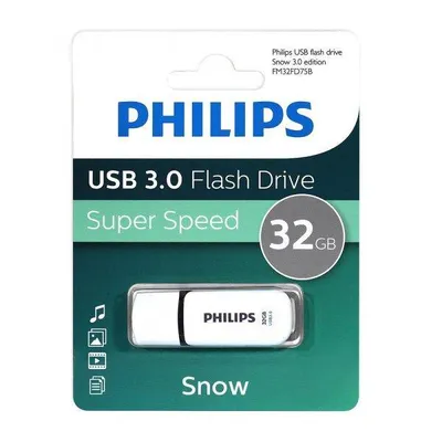 Флеш накопитель 32Gb USB 3.0 PHILIPS Snow Edition 3.0, белый (FM32FD75B/97)